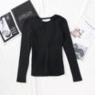 Twisted Knit Top Black - One Size