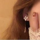 Flower Drop Earring 1 Pair - S925 Silver Needle - White - One Size
