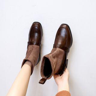 Faux-leather Chunky-heel Boots