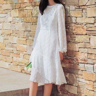 Long Sleeve Ruffled Lace Dress