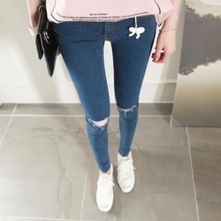 Cutout-detail Skinny Jeans