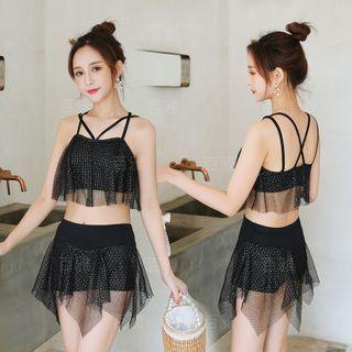 Lace-up Bikini Top + Swim Skirt