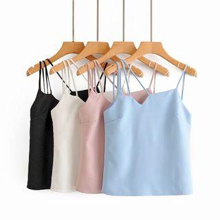 Asymmetric Plain Strappy Top