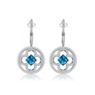 Elegant Fashion Camellia Flower Earrings With Austrian Element Crystal Silver - One Size