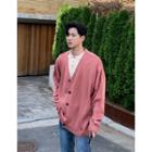 V-neck Colored Oversized Cardigan