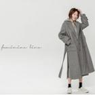 Slit-side Belted Wrap Coat Gray - One Size