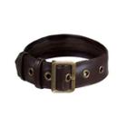 Faux Leather Buckled Choker Coffee - One Size