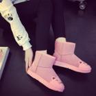 Embroidered Ankle Snow Boots