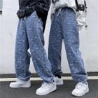 Couple Matching Paisley Print Wide-leg Jeans