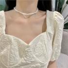 Beaded Choker Layered - Gold - One Size