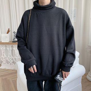 Long-sleeve Turtleneck Plain Sweater