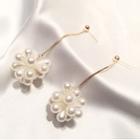Faux Pearl Dangle Earring 1 Pair - Long - Faux Pearl Earrings - One Size