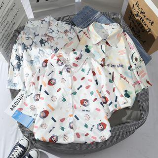 Short-sleeve Printed Chiffon Shirt (various Designs)