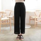 Accordion-pleated Wide-leg Pants Black - One Size