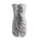 Ruffle Trim Shirred Strapless Mini Bodycon Dress