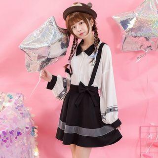 Bow Detail A-line Suspender Skirt