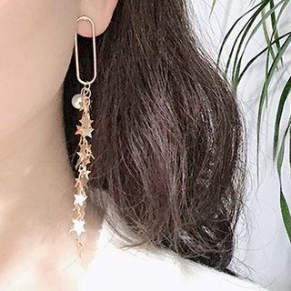 Faux Pearl Star Drop Earring Gold - One Size
