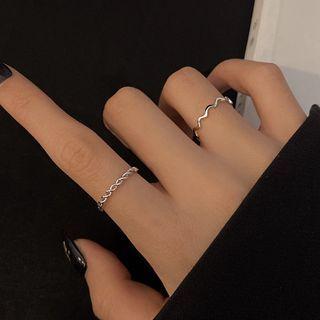Set Of 2: Open Ring J382 - Set - Silver - One Size