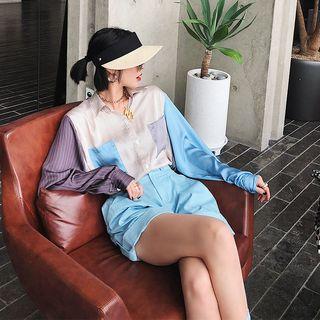 Colour Block Striped Shirt Stripe - M