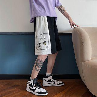 Cartoon Print Straight Leg Sweatshorts