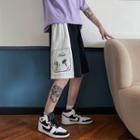 Cartoon Print Straight Leg Sweatshorts