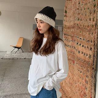 Two-tone Knit Bucket Hat
