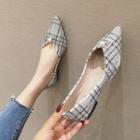 Patterned Pointy-toe Faux Pearl Flats