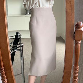 High-waist Slit-side H-line Skirt