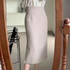 High-waist Slit-side H-line Skirt