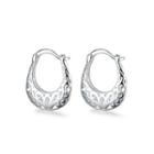 Popular Hollow Carved Earrings Silver - One Size