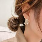 Faux Pearl Alloy Earring 1 Pair - Gold & White - One Size