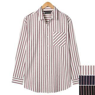 Long-sleeve Boxy-fit Striped Shirt