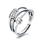 Sterling Silver Layered Open Ring 067j - Silver - One Size