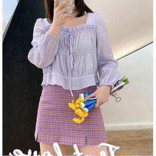 Ruffled Crinkle Blouse