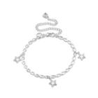 Fashion Simple Hollow Star Anklet Silver - One Size