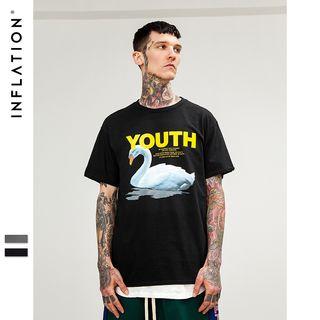 Swan-print T-shirt