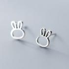 925 Sterling Silver Rabbit Stud Earring 1 Pair - Earrings - One Size