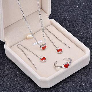 925 Sterling Silver Plated Heart Pendant Necklace