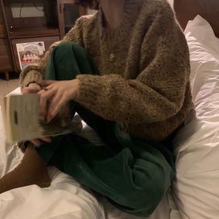Fluffy Sweater / Corduroy Pants