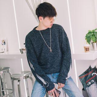 Paneled Contrast-color Couple Matching Sweater
