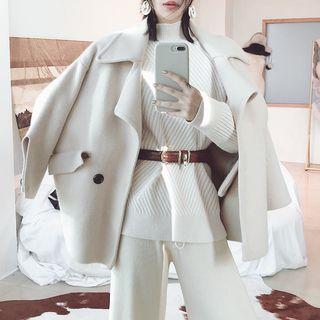 Slit-sleeve Double-breasted Coat