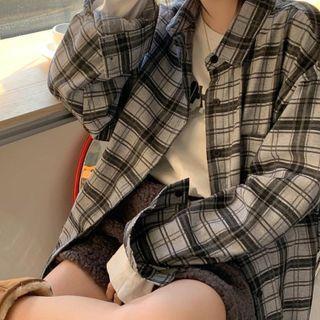 Plaid Shirt Black & Gray - One Size