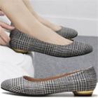 Almond-toe Houndstooth Flats