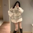 Faux Lambswool Zip Jacket Off-white - One Size