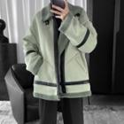 Long-sleeve Fleece Suede Zipped Jacket