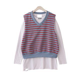 Plain Long-sleeve T-shirt White - One Size