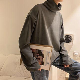 Mock-neck Oversize Long-sleeve Top