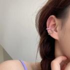Asymmetrical Alloy Cuff Earring 1 Pair - Cuff Earring - Pink & Silver - One Size