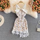 Halter Crochet Lace Sheath Dress