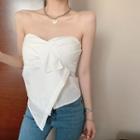 Irregular Hem Strapless Top